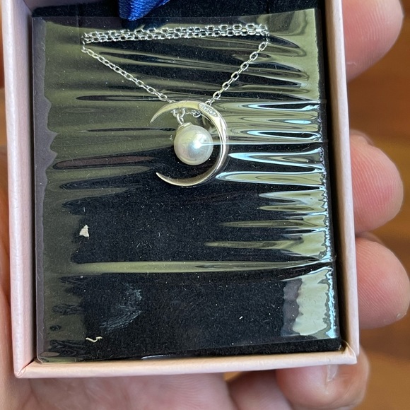 Pearl Necklace with Chain Sterling Silver - Picture 4 of 7